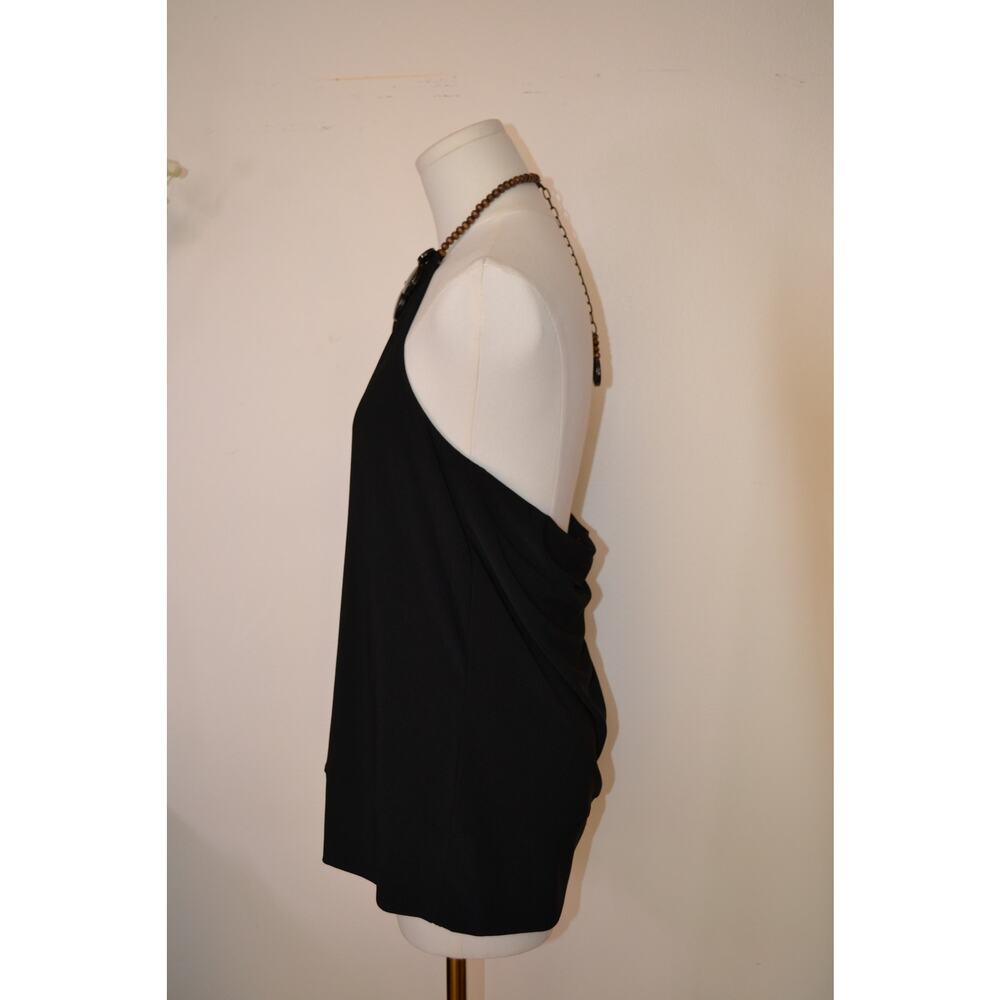 Vintage Y2K Backless Halter Going Out Top with Beaded Detailing Size Large - Picture 4 of 6